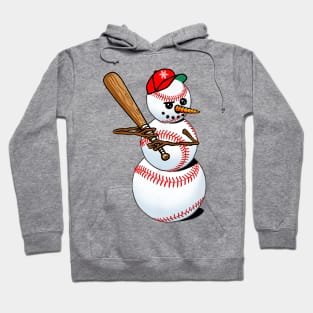 Snowman Plays Baseball Hoodie